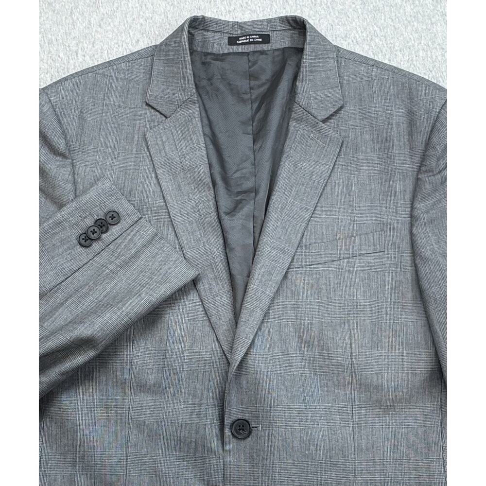 Express Blazer Mens 38R Glen Plaid Wool Blend Stretch 2-Button Single Breast